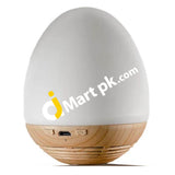 Bluetooth Speaker + Night Light With Magnetic Wooden Base Egg Shape - Imported From Uk