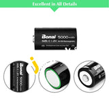 Bonai 5 000Mah Rechargeable Batteries C Size 1.2V Ni-Mh High Capacity (2 Pcs) - Imported From Uk