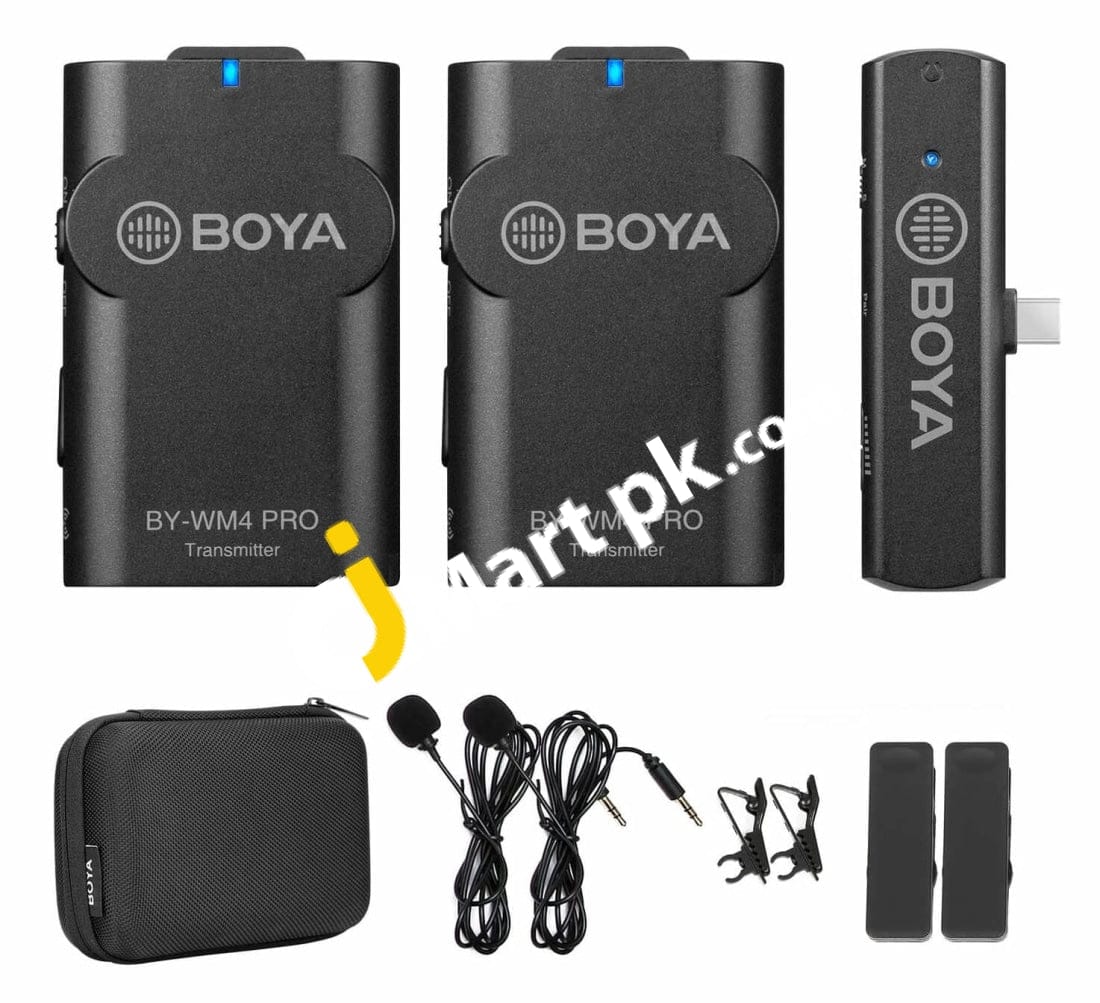 Boya By-Wm4 Pro-K6 2.4G Wireless Microphone System With Type-C Interface Receiver - Imported From Uk