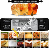 Bread Maker With Lcd Screen 12 Baking Programs Automatic Ingredient Box 3 Different Degrees Of