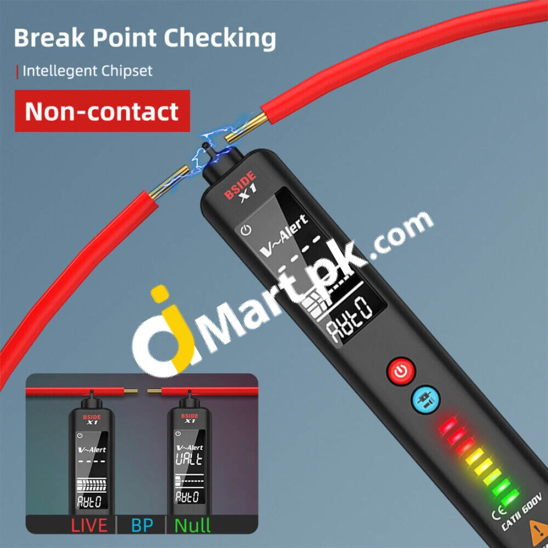 Bside Dual Mode Smart Non-Contact Ac Voltage Detector Ncv Electric Tester Pen With Sound Light Alarm
