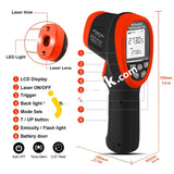 Btmeter Industrial Laser Thermometer Gun Non Contact Pyrometer 30:1 High Temperature Infrared