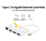 CableCreation USB Type C to 3-Port USB 3.0 Data Hub with Gigabit Ethernet RJ45 LAN Network Adapter - Imported from UK