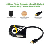 Cabledeconn Multi-Function Thunderbolt Mini Displayport To Hdmi Vga Dvi Cable Converter Adapter -