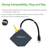 Cabledeconn Multi-Function Thunderbolt Mini Displayport To Hdmi Vga Dvi Cable Converter Adapter -