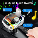 Bluetooth 5.0 Car Charger Qc3.0+Usb-C Fast Wireless Fm Transmitter With 7 Led Backlit Hands-Free