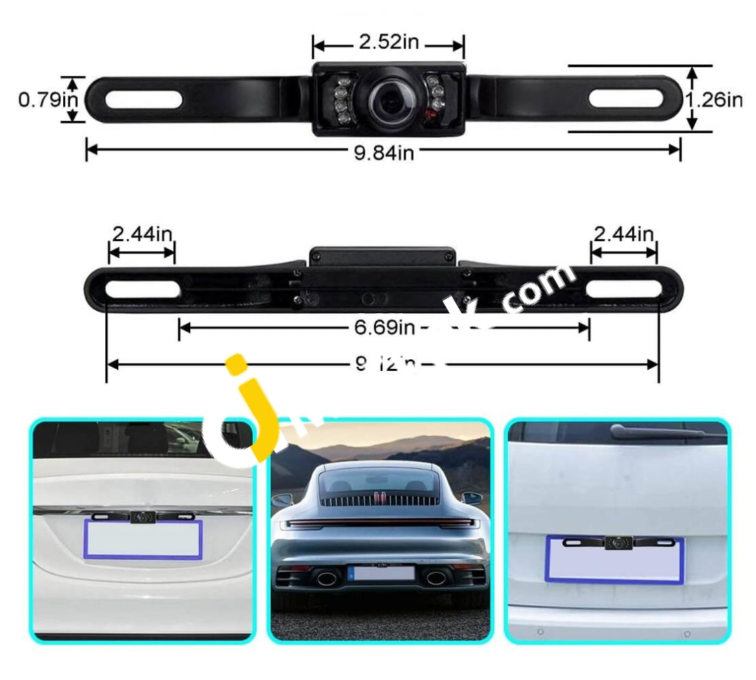Car Rear View Camera License Plate Vehicle Backup With 7 Infrared Night Vision Waterproof High