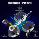 Clydek Car Fm Transmitter Bluetooth 5.0 Audio Adapter With Dual Usb Port Mp3 Player Charger Support