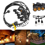 String Light Waterproof 9 Heads E27 40W Lamp For Garden Porches Pergola Outdoor Xmas Decor With Uk