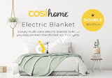 Cosihome® Double Size (190X137Cm) Luxury Blanket With Dual Remote Control 9 Heat Settings Upper &