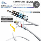 Csl High Speed Hdmi Cable With Ethernet A Male To 15M White - Imported From Uk