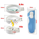 Deallink 2 Led Main Lens Interchangeable Type Magnifier 3 Replaceable Lenses 2.5X 5X And 16X -
