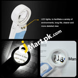Deallink 2 Led Main Lens Interchangeable Type Magnifier 3 Replaceable Lenses 2.5X 5X And 16X -