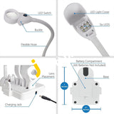 Delixike Desktop Magnifying Lamp Multi-Functional 2X 5X 16X Led Lighted Handheld Magnifier Folding