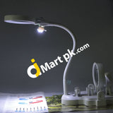 Delixike Desktop Magnifying Lamp Multi-Functional 2X 5X 16X Led Lighted Handheld Magnifier Folding