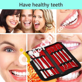 Dental Oral Care Kit Professional Smile Dent Pro Tools Stainless Steel Teeth 8Pcs - Imported From Uk