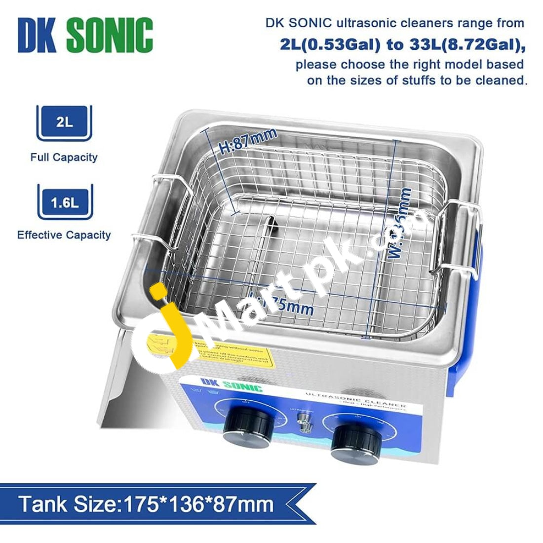 Dk Sonic 2L Ultrasonic Cleaner With Timer Ideal For Jewelleries Medical Equipments Cartridges Toners