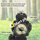 Dual Ill Tactical Compact Scope With Fiber Optic Sight 4X32 Red/Green/Blue Illuminated Red Dot With