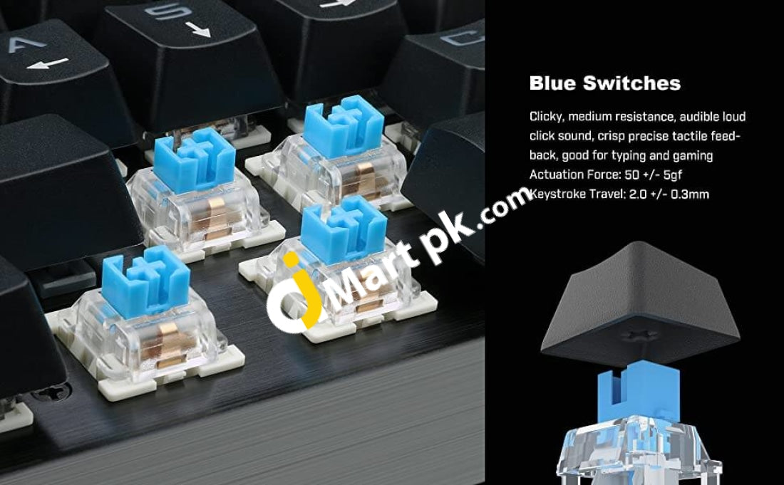 Mechanical Gaming Keyboard Eagletec Blue Switch 104 Keys - Imported From Uk