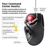 Elecom Huge Trackball Mouse 2.4Ghz Wireless Finger Control 8-Button Function Precision Optical