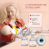 Electric Dual Breast Pump With Silicone Massage Cushion & 9 Modes - Imported From Uk