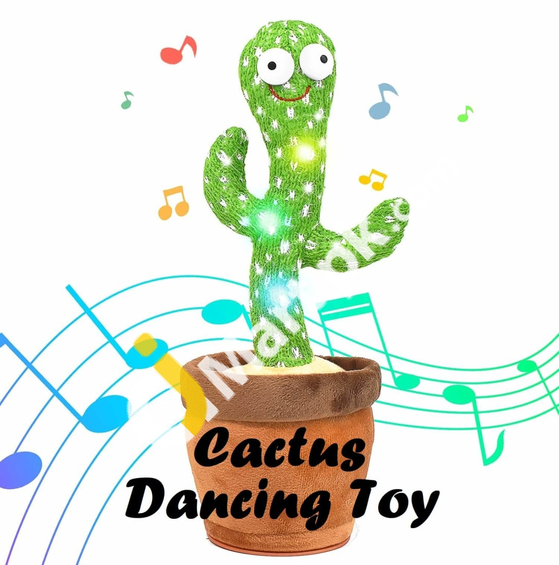 Electronic Dancing Cactus Plush Toy Battery Operated Which Light Up With Recording & Talking -