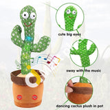 Electronic Dancing Cactus Plush Toy Battery Operated Which Light Up With Recording & Talking -