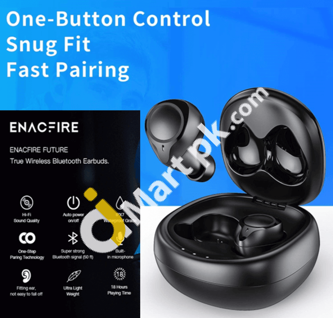 ENACFIRE Future Wireless Bluetooth 5.0 Headphones with Bass Stereo Sound Elegant Portable Charging Case Imported from UK