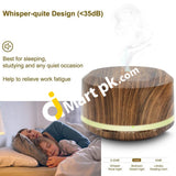 Essential Oil Diffuser 450Ml Wood Grain Ultrasonic Aromatherapy Air Mist Humidifier With 8 Color Led