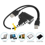 Esynic External Hard Drive Converter Usb 2.0 Sata Adapter Cable With Extra Power Cord For 2.5/3.5