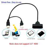 Esynic External Hard Drive Converter Usb 2.0 Sata Adapter Cable With Extra Power Cord For 2.5/3.5