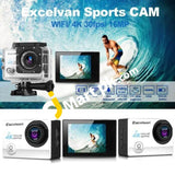 Excelvan Q8 2 Inch Wi-Fi Action Cam 16Mp 4K 30Fps Waterproof Sports Camera - Imported From Uk