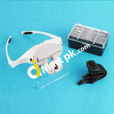Eyeglasses Bracket / Headband Interchangeable Magnifier With 2 Led (Upgraded Version) - Imported