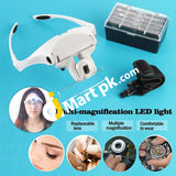 Eyeglasses Bracket / Headband Interchangeable Magnifier with 2 LED (Upgraded Version) - Imported from UK