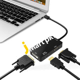 Gmyle Mini Displayport To Dvi Vga Hdmi 3-In-1 Adapter Dp 1.2 Version 4Kx2K - Imported From Uk