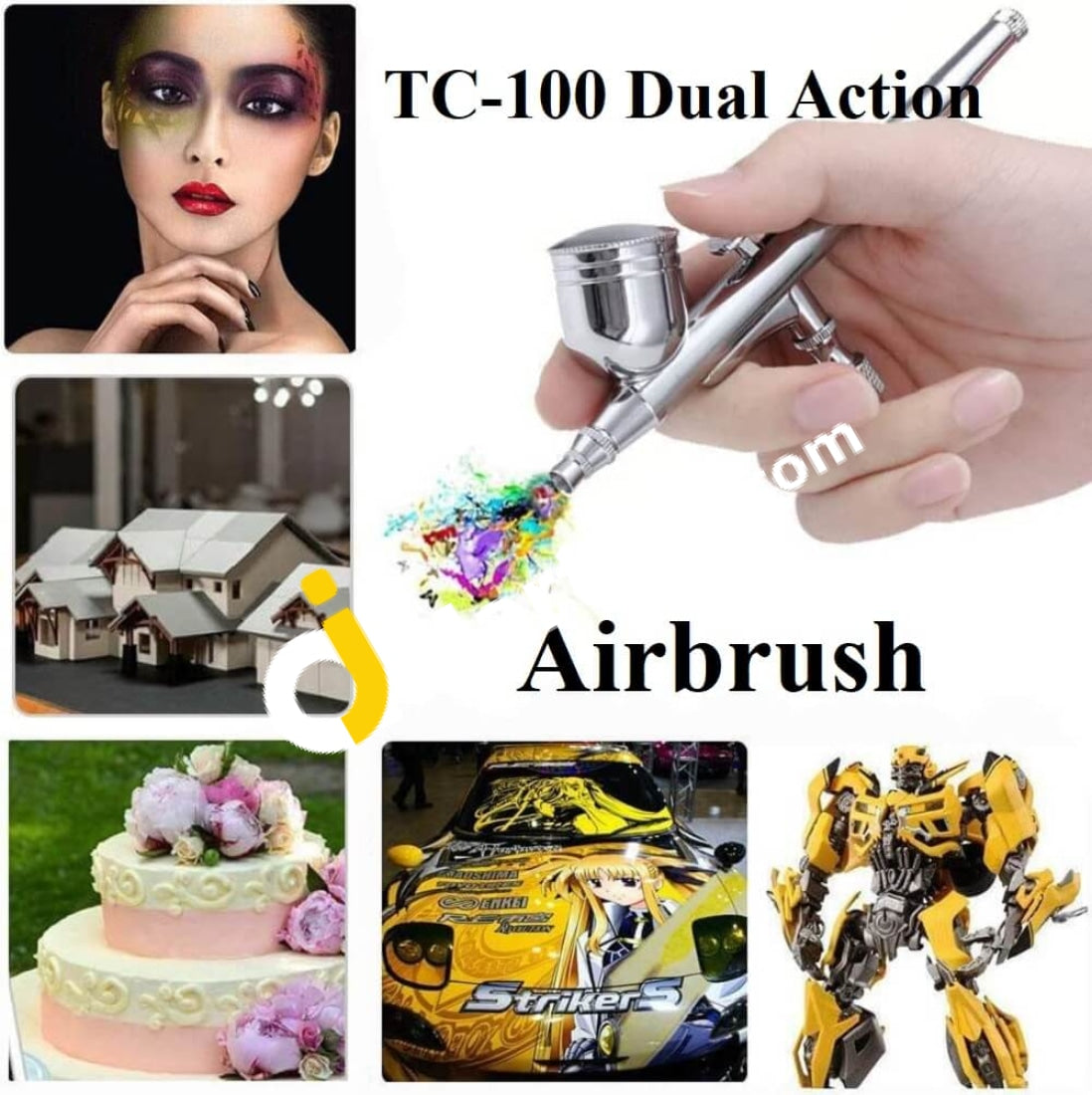 Dual-Action Airbrush & Compressor Kit For Art Painting Tattoo Manicure Craft Cake Spray Model Air