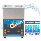 GT Sonic® Digital Stainless Steel Ultrasonic Cleaner 2L 50W Ideal for Jewelleries, Medical Equipments, Cartridges, Toners, Dentures, Electronics Parts, Coins, Circuit Board, Tattoo Equipment & Lab Tools etc - Imported from UK