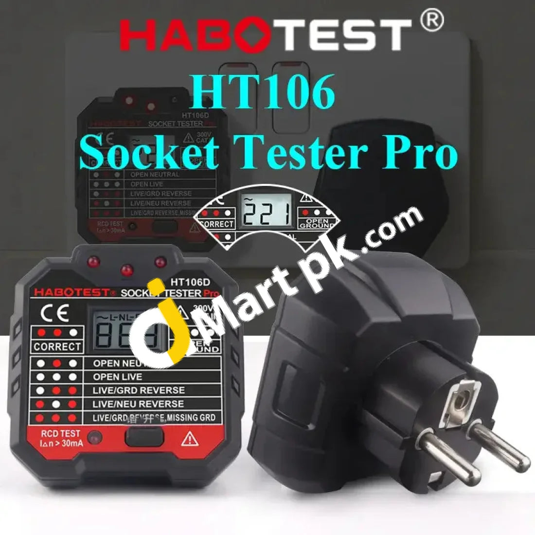 Habotest Ht106D Socket Tester Voltage Test Testers Detector Ground Zero Line Plug Eu - Imported From