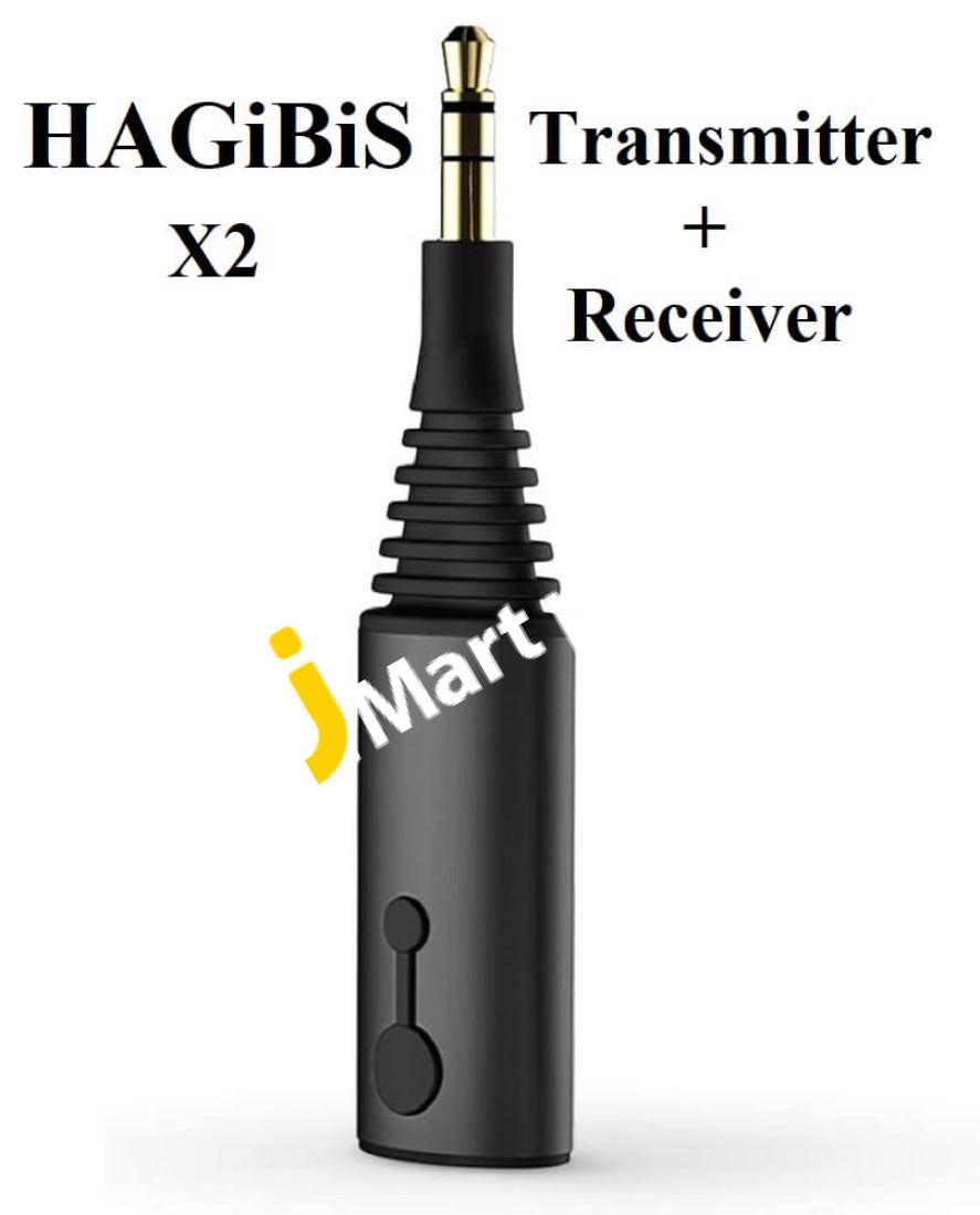 Hagibis Bluetooth 5.0 Transmitter Receiver 2-In-1 Wireless Aptx Ll Audio 3.5Mm Jack Adapter Support