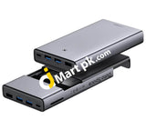 Hagibis Usb-C Hub With Hard Drive Enclosure 2-In-1 Type-C Docking Station & 2.5 Sata External Usb