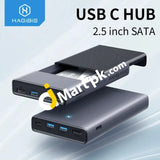 Hagibis Usb-C Hub With Hard Drive Enclosure 2-In-1 Type-C Docking Station & 2.5 Sata External Usb