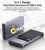 Hagibis Usb-C Hub With Hard Drive Enclosure 2-In-1 Type-C Docking Station & 2.5 Sata External Usb