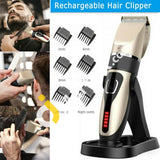 Hair Clippers for Men, Professional Cordless USB Rechargeable LED Display Beard Trimmer, Hair Cutting Kit with Charging Dock - Imported from UK
