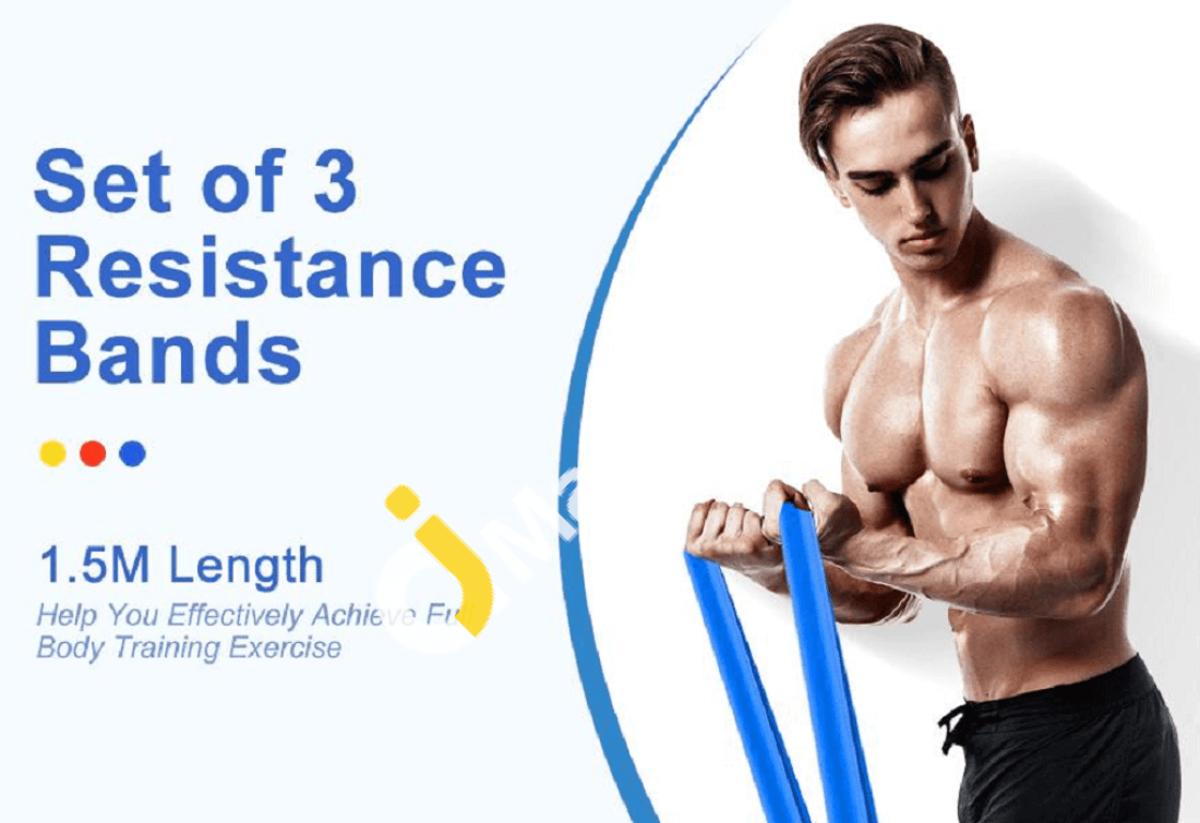 Haquno Resistance Bands Set of 3 Skin Friendly Exercise Bands with 3 AJMartPK