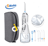 HAUEA® Professional Dental Oral Irrigator 300ml Rechargeable with 5 Interchangeable Tips IPX7 Waterproof – Imported from UK