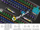 Hcman Mechanical Gaming Keyboard Full Rgb Led Backlit Blue Switches Metal Plate Anti-Ghosting -