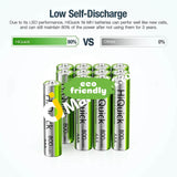 Hiquick Aaa Rechargeable Batteries 1.2V Ni-Mh 800Mah Battery Low Self Discharge (4 Pcs) - Imported