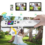 Hollee Wifi Portable Photo Scanner 1050 Dpi Rechargeable Handheld A4 Document With Lcd Display For