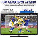 Ibra 4K Hdmi Cable 6 Feet Ultra High-Speed 2160P 18Gbps 2.0 Gold Plated Braided - Imported From Uk