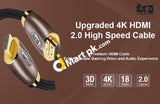 Ibra 4K Hdmi Cable 6 Feet Ultra High-Speed 2160P 18Gbps 2.0 Gold Plated Braided - Imported From Uk